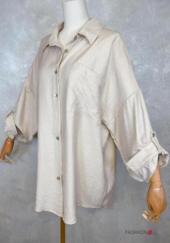 Chemise à noeud avec poches manches à trois-quarts - ph 3