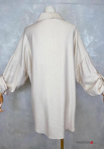 Chemise à noeud avec poches manches à trois-quarts - ph 4