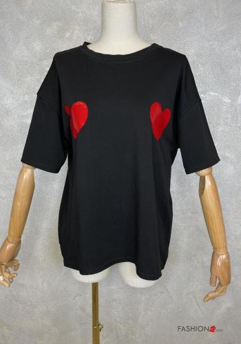 T-shirt in Cotone Fantasia cuore - ph 2