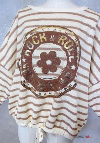 Maglione in Cotone Fantasia righe con coulisse - ph 5