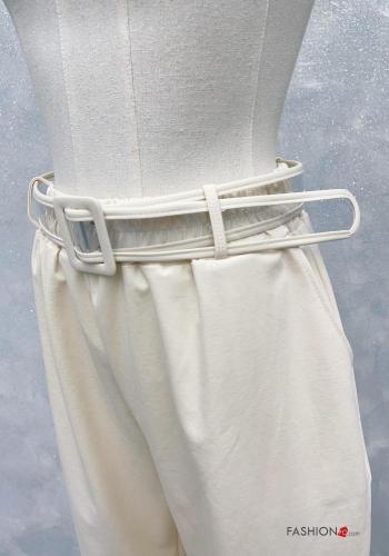 Hose aus Baumwolle mit Gürtel mit gummizug mit Taschen - ph 3