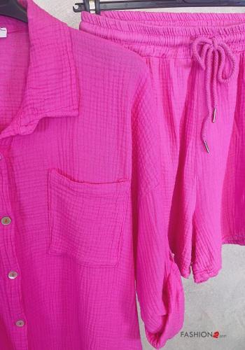 Cotton Co-ord with buttons with pockets - ph 4