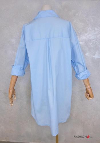 Camicia in Cotone maniche lunghe con colletto Fantasia floreale con bottoni - ph 3
