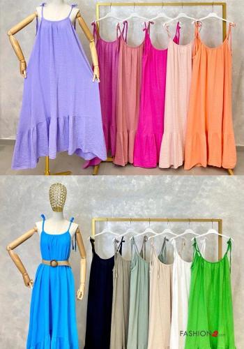 Abito in Cotone senza maniche scollato sulla schiena con balze - ph 4