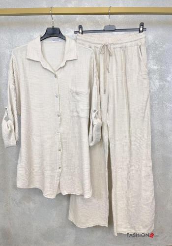 Cotton Co-ord with buttons with pockets - ph 2