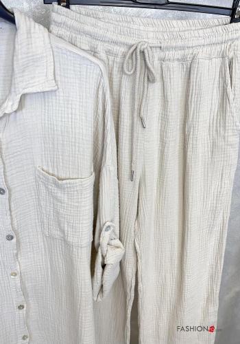 Cotton Co-ord with buttons with pockets - ph 3