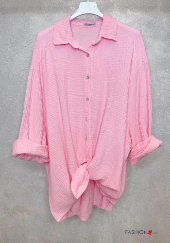 Camicia in Cotone maniche lunghe con colletto con paillettes con bottoni - ph 3