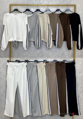 long sleeve crew neck Sports set with pockets with elastic - ph 3