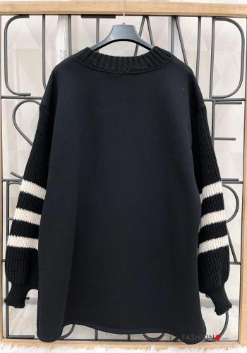 Pull en Coton manches longues col rond avec poches - ph 2