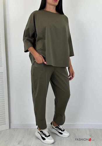 Cotton Co-ord with pockets 3/4 sleeve - ph 3