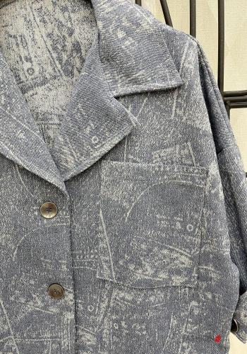 Bedrucktes Jacke aus Baumwolle mit Knöpfen mit Taschen - ph 4