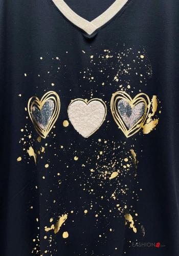 heart motif Long sleeved top with v-neck - ph 2