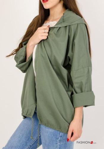 Giacca in Cotone con zip con cappuccio - ph 2