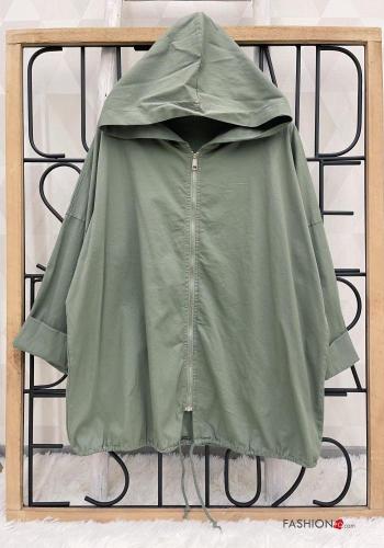 Giacca in Cotone con zip con cappuccio - ph 4