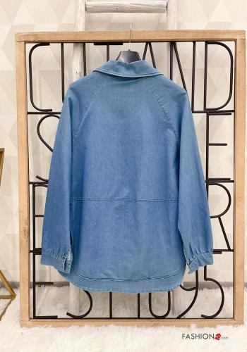 Camicia in Cotone denim con bottoni con tasche - ph 3