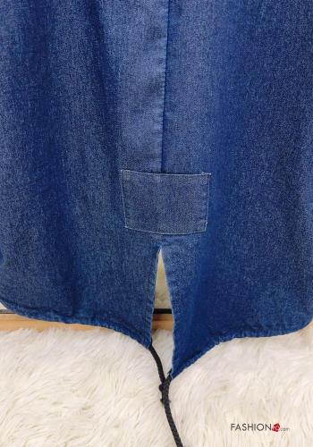 denim Cotton Jacket with pockets without lining with zip with hood - ph 3
