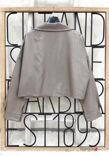 Giacca maniche lunghe corto con bottoni con tasche - ph 2