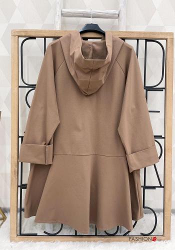 Cotton Wind Jacket with buttons with hood with pockets - ph 2