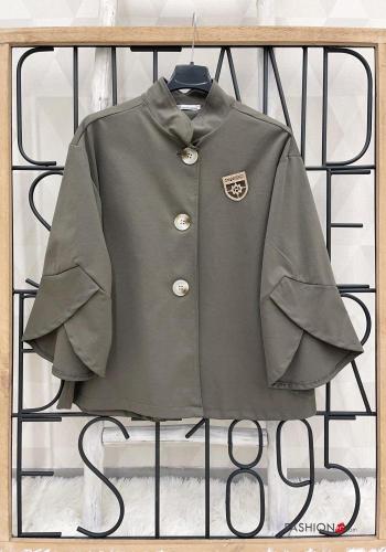 Cotton Jacket with buttons 3/4 sleeve - ph 2