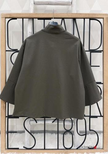 Cotton Jacket with buttons 3/4 sleeve - ph 5
