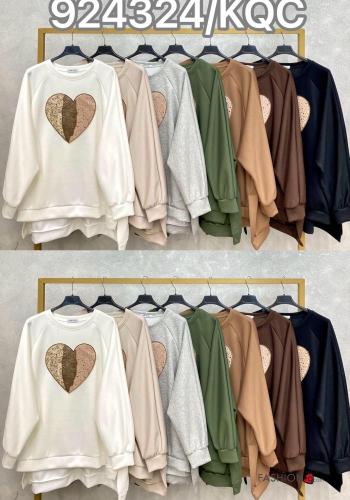 heart motif crew neck Long sleeved top - ph 3