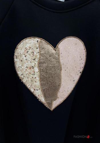 heart motif crew neck Long sleeved top - ph 5