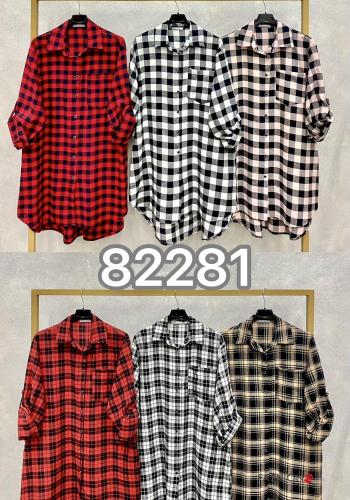 Camicia in Cotone con colletto Fantasia quadrettata vichy con bottoni con tasche - ph 4