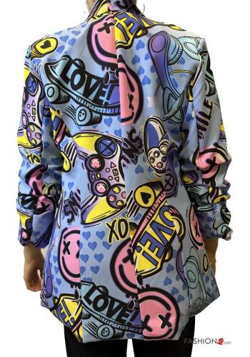 Blazer imprimé avec doublure manches à trois-quarts - ph 2