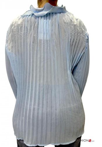 plissiert Bluse mit V-Ausschnitt - ph 2
