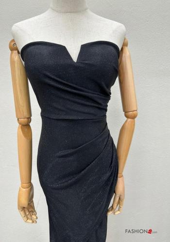 Abito lurex lungo con zip con spacco - ph 4