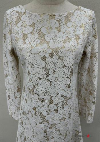 Abito in Cotone scollato sulla schiena pizzo maniche lunghe con fiocco - ph 4