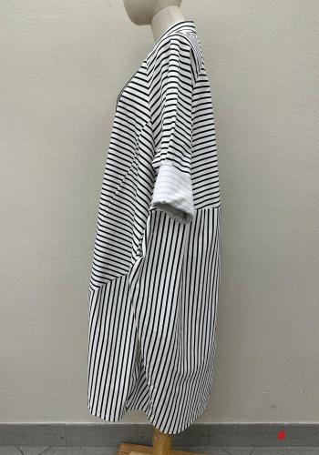 Blouson léger en Coton Imprimé à rayures manches à trois-quarts - ph 3