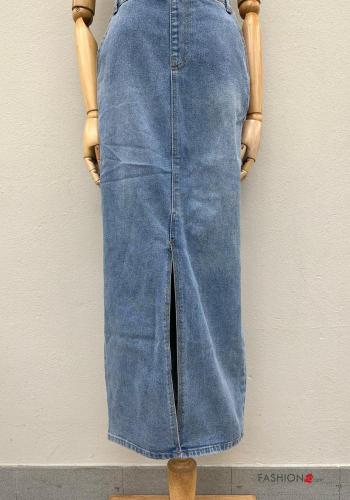 Denim Latzhose aus Baumwolle mit Taschen mit Hosenträgern - ph 5