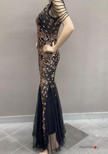 Abito tulle Fantasia jacquard con paillettes - ph 2