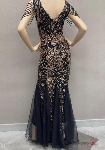 Abito tulle Fantasia jacquard con paillettes - ph 3