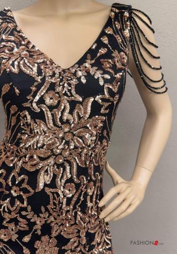 Abito tulle Fantasia jacquard con paillettes - ph 4
