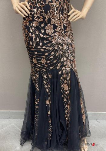 Abito tulle Fantasia jacquard con paillettes - ph 5