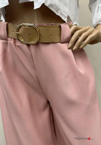 wide leg Hose mit Gürtel mit Taschen - ph 3