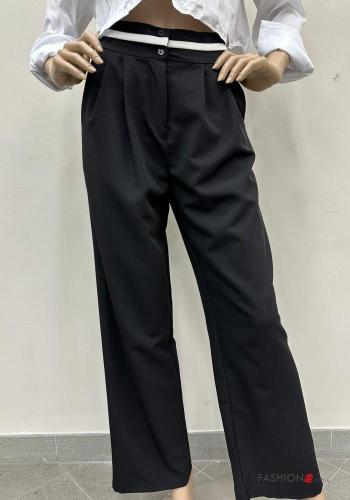 wide leg Hose mit Knöpfen mit Taschen - ph 4