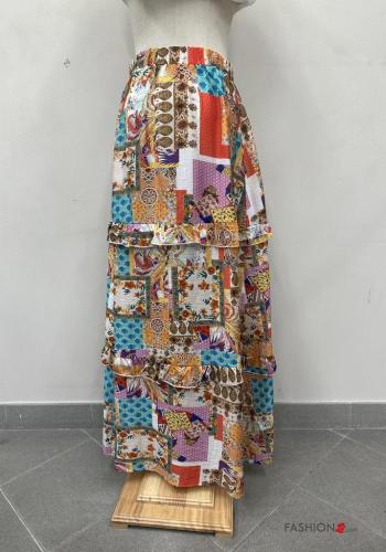 long Skirt with flounces with elastic - ph 3