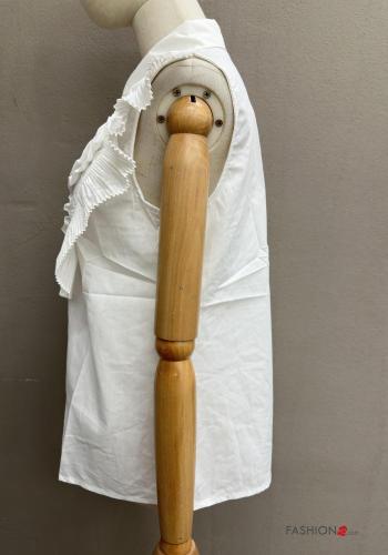 plissiert mit kragen ärmellos Hemd aus Baumwolle mit Knöpfen - ph 4