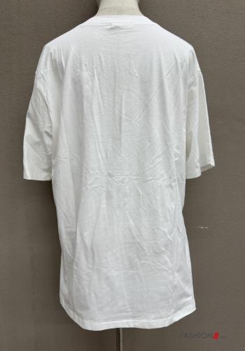 T-shirt in Cotone maniche corte girocollo Fantasia floreale - ph 3