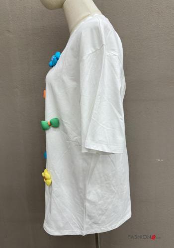 T-shirt in Cotone maniche corte girocollo Fantasia floreale - ph 5