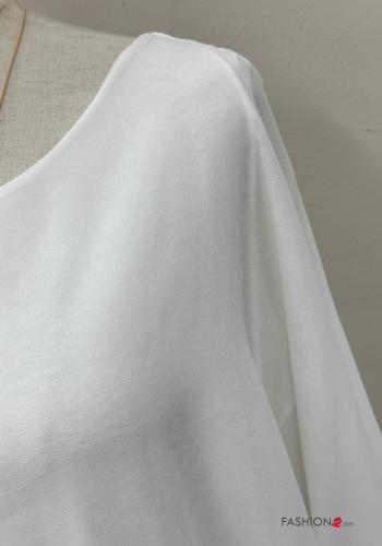 Blusa cuello redondo con nodo con collar manga tres cuartos - ph 3