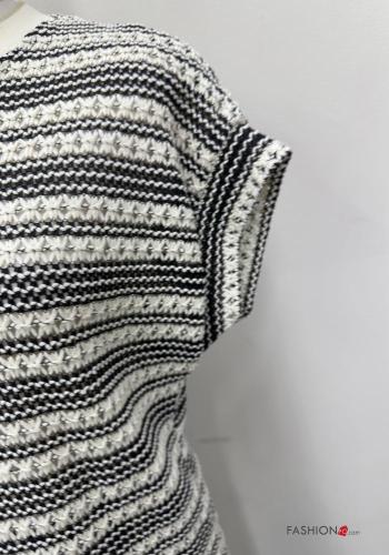 T-shirt in Cotone maniche corte girocollo Fantasia ricamata - ph 3