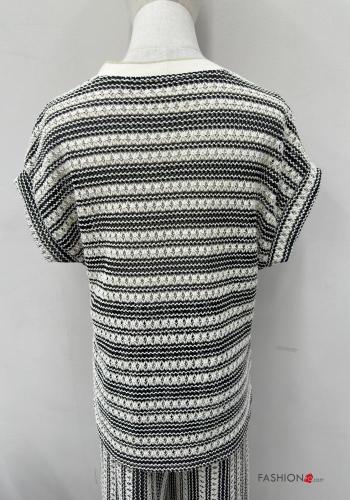 T-shirt in Cotone maniche corte girocollo Fantasia ricamata - ph 5