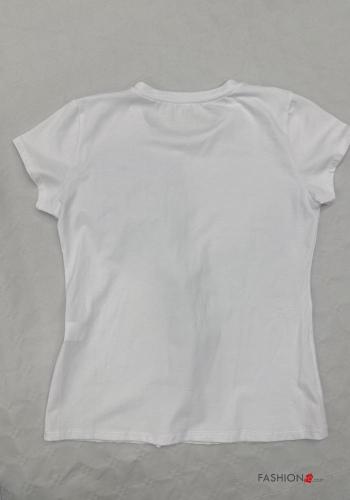 Patterned short sleeve crew neck Cotton T-shirt - ph 3