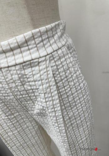 Streifenmuster Hose aus Baumwolle mit Taschen mit gummizug - ph 3