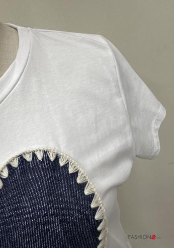 T-shirt in Cotone maniche corte girocollo Fantasia cuore - ph 3