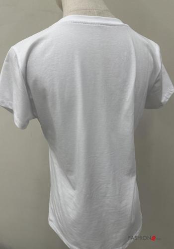 T-shirt in Cotone maniche corte girocollo Fantasia cuore - ph 5